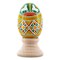 Horses on Green Spiral Authentic Blown Real Eggshell Ukrainian Easter Egg Pysanka